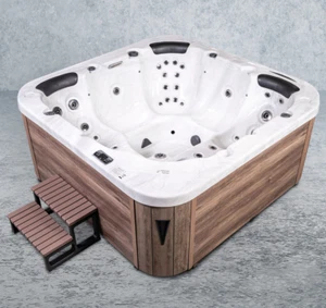 XXL Luxus SPA LED Whirlpool SET 215x215 Farblicht Outdoor+Indoor Pool 5 Personen - Bild 1 von 16