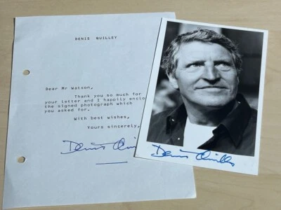 Hand Signed Photo & Note Dennis Quilley Murder Orient Express Timeslip - Image 1 of 3