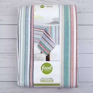 Food Network Fabric Tablecloth 60x84 Yarn Dye Stripe Cotton - Picture 1 of 3