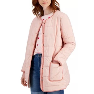 STYLE & CO Reversible Quilted Jacket Silver Pink L - Picture 1 of 1
