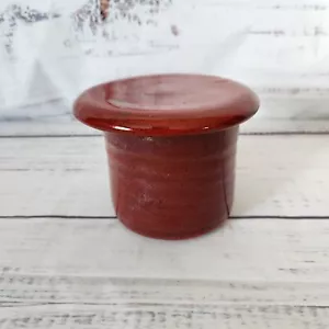 Moki Butter Bell Keeper Pottery Red Signed 3½" Tall - Picture 1 of 4