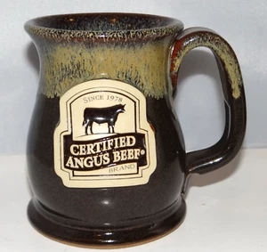 Taza de cerámica de gres artesanal esmaltada marrón carne de res Angus certificada EE. UU. - Imagen 1 de 7