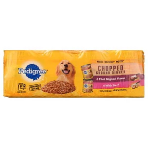 PEDIGREE Chopped Ground Dinner Wet Dog Food Variety Pack, 13.2 Oz Cans (12 Pack) - Picture 1 of 13