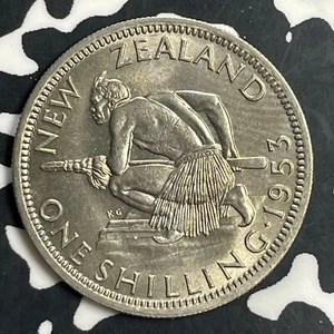 1953 New Zealand 1 Shilling Lot#T0752 High Grade! Beautiful! Key Date! - Picture 1 of 2