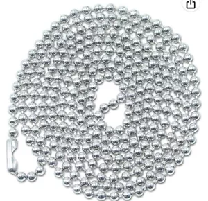 3 36" Beaded Military Nickel Plated Steel Army Dog Tag Ball Chain cutto any size - Picture 1 of 10
