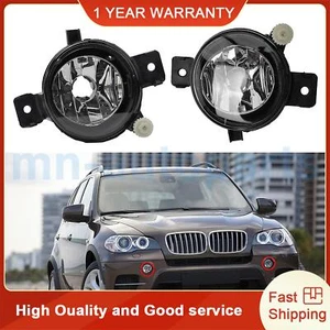Pair Front Bumper Fog Light Lens Lamp Cover Clear Fits For BMW X5 E70 2011-2013 - Picture 1 of 7