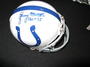 Lenny Moore Baltimore Colts Signed Mini Helmet HOF 75 - Picture 1 of 1