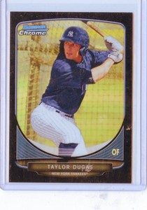 2013 BOWMAN CHROME #BCP155 TAYLOR DUGAS BLACK REFRACTOR ROOKIE RC #3/15 YANKEES