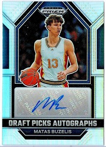 Matas Buzelis 2023 Prizm Draft Picks Silver Autograph Auto