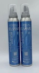 L'OREAL PARIS ELVIVE STYLISTE MOUSSE, EXTRA VOL, FIRM CTRL, 200 ML PACK OF 2 C36