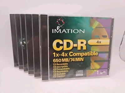LOTE DE 5 DISCOS GRABABLES IMATION CD-R NUEVOS sellados DE COLECCIÓN 650 MB, 4X Foto 1 de 4