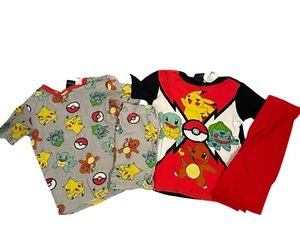 Pokemon Summer Pajamas Size 10 12 Short Sleeve T-Shirt Shorts Boys Girls - Picture 1 of 5
