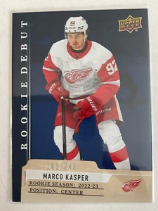 Marco Kasper 2023-24 Upper Deck UD Rookie Debut Blue Parallel RC Card #163/249 - Picture 1 of 1