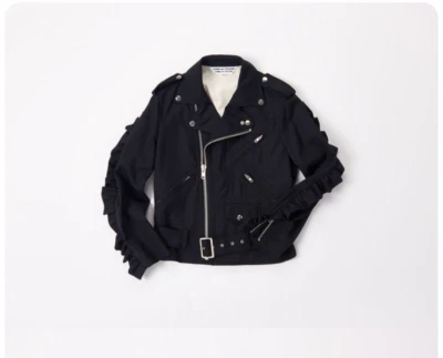 Come des Garcons 女式夹克细条纹荷叶边摩托 XS 码西装套装 — 第 1/4 张图片