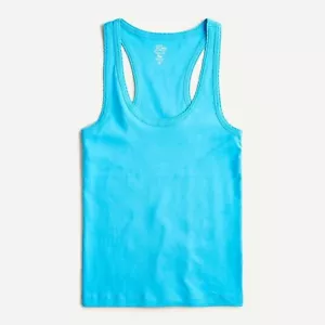 J.Crew Scalloped-Edge Racerback Lank Medium Monaco Blue Retail 29.50 Clearance!! - Picture 1 of 2