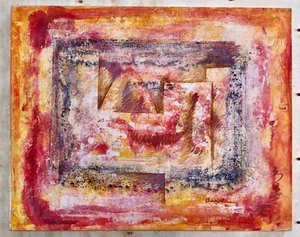 SAMI BURHAN 1966 ORIGINAL ÖL / Leinwand, Stadtbild Nr. 29 - Syrien Kunst - Bild 1 von 9