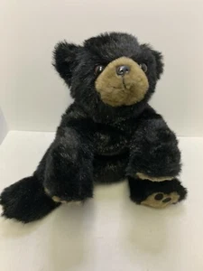 The Bearington Collection Realistic Black Bear 12” Plush Toy Animal - Picture 1 of 5