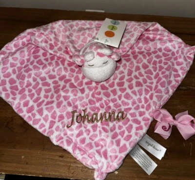 Angel Dear Lovey Manta de Seguridad Personalizada JOHANNA Rosa Jirafa Felpa y Arco Foto 1 de 4