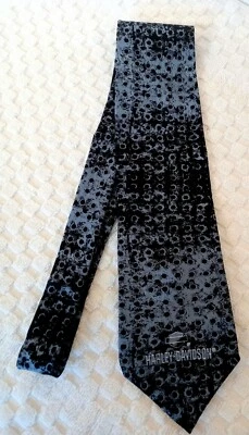 Corbata de seda Ralph Marlin Harley Davidson moto para hombre rejilla de acero 2001 EE. UU.  Foto 1 de 4