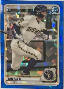 Garrett Mitchell 2020 Bowman Chrome Draft SAPPHIRE Milwaukee Brewers Prospect A1 - Picture 1 of 2