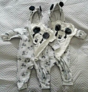 Babykleidung Zwillinge Micky Disney Overall + Body 4teilig Unisex Größe 68 - 74 - Bild 1 von 2