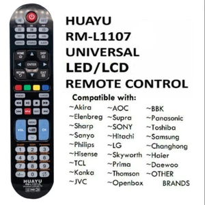 New HUAYU RM-L1107+X Universal LCD LED IR TV Remote Control RM-L1107+8 RM-L1107 - Picture 1 of 5