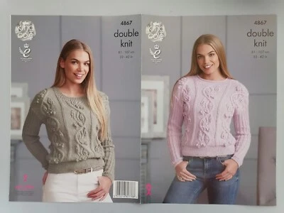 LADIES' SWEATERS, 81-107, 8ply - KING COLE Knitting Pattern 4867 - image 1 of 3
