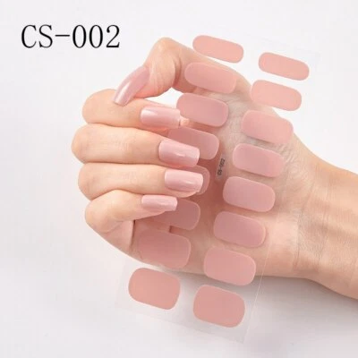 Nail Art Stickers Self-Adhesive DIY Wraps Full Cover Gel Polish Baby Pink CS02