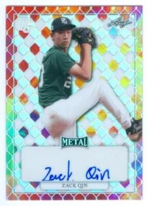 ZACK QIN "BURST METAL AUTOGRAPH #1/1" LEAF PERFECT GAME NATIONAL 2022 - Picture 1 of 1