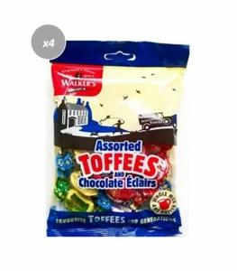 917298 4 x 150g WALKERS ASSORTED TOFFEES AND CHOCOLATE ECLAIRS CANDY LOLLY - Bild 1 von 1