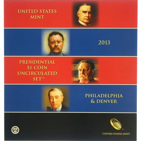 2013 P D Presidential Dollar $1 Uncirculated 8 Coin Set Cover