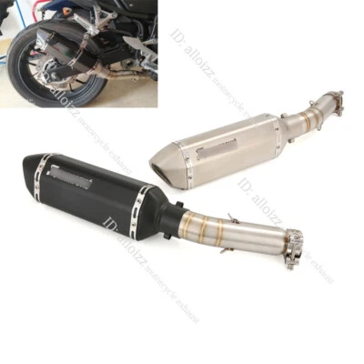 For Honda CBR500R CB500F CB500X 2013-19 Exhaust Tips Mid Pipe Slip On Mufflers - Image 1 of 4