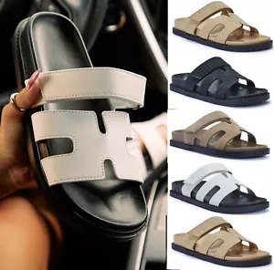 SANDALIAS DE MUJER SEÑORA DE VERANO CON CORREA PLANA DESLIZANTES DE MODA ZAPATOS TALLA - Imagen 1 de 27