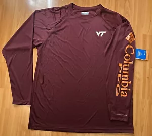 Columbia Mens Virginia Tech Hokies Maroon Terminal Tackle Long Sleeve T-Shirt XL - Picture 1 of 11