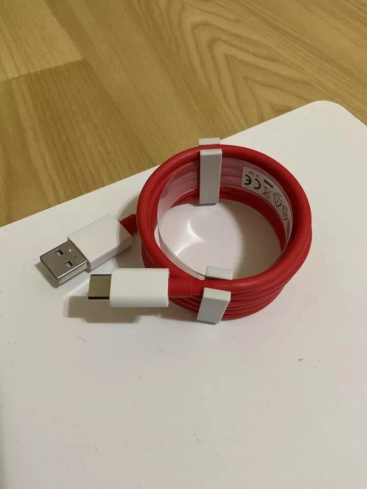Original Oneplus Official Warp Charg USB-A To Type-C Cable 1 M - Red - Image 1 of 1