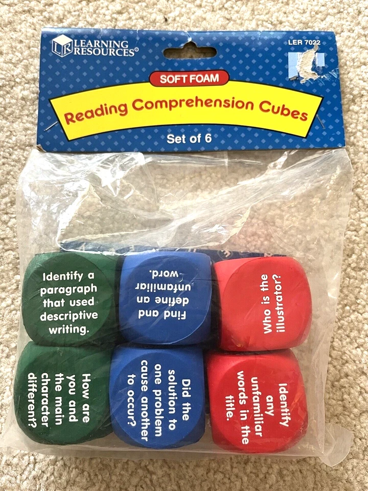 Learning Resources Reading Comprehension Cubes Homeschool Soft Foam Classroom - Image 1 of 4