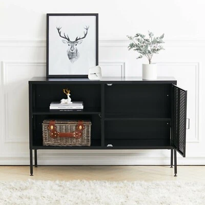 CYBER-ONLINE-UK Industrial Metal Storage Cabinet Sideboard Single Door Cupboard Organiser Unit