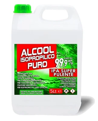 ANFEL IPA CLEAN- ALCOOL ISOPROPILICO,ISOPROPANOLO, IPA 99,9% - TANICA 5 LITRI