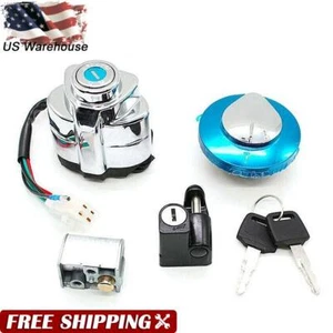 Ignition Switch Fuel Gas Tank Cap Set for VTX1300C VTX1300R VTX1300S VTX1300T - Picture 1 of 10