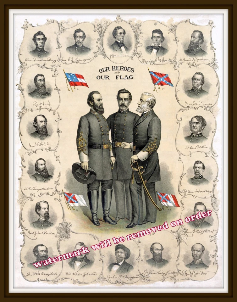 Póster/foto collage de oficiales de conferencia de la Guerra Civil de 1896 Foto 1 de 1