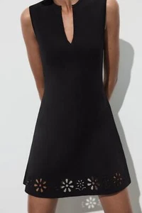 NEW ZARA SS25 CUTWORK EMBROIDERY KNIT DRESS 2142/091/800 VESTIDO PUNTO NEGRO - Imagen 1 de 9