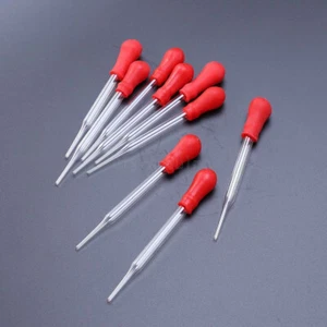 5X 9CM Gummikopf Glas Pipetten Pipette Laborglas Werkzeug Chemieexperiment - Bild 1 von 5