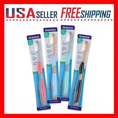Quantum Labs EuroTech Toothbrush PRO SERIES Pack of 4 Assorted Colors Ultra Fine