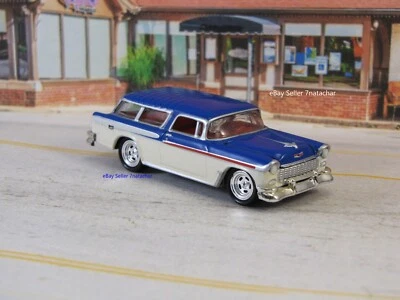 55 Chevy Bel Air Nomad 1955 clásico Hot Rod ranura Mag ruedas escala 1/64 S G Foto 1 de 4