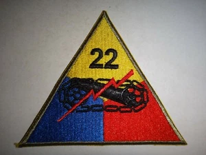 US Army 22nd ARMORED Division Patch - Picture 1 of 3