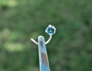 2.36mm 14k WHITE GOLD100% REAL BLUE DIAMOND NOSE SCREW RING CERTIFICATE,SPARKLES - Picture 1 of 11
