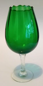 Vintage Green Glass Goblet Large - Picture 1 of 3