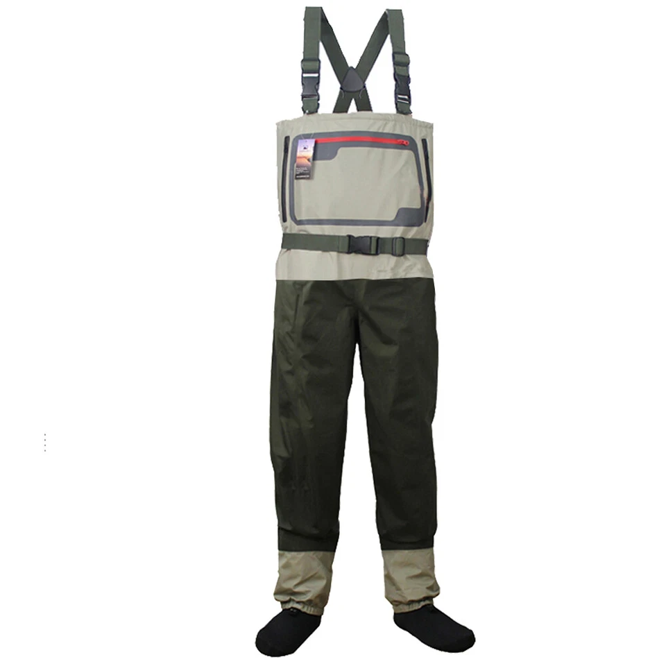 Fly Fishing Stocking Foot Chest Waders Affordable Breathable Waterproof Wader - image 1 of 4