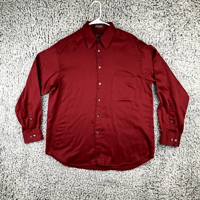 Crazy Horse Shirt Mens 16 Red Satin Western Classic Cowboy Preppy Dad - Image 1 of 4