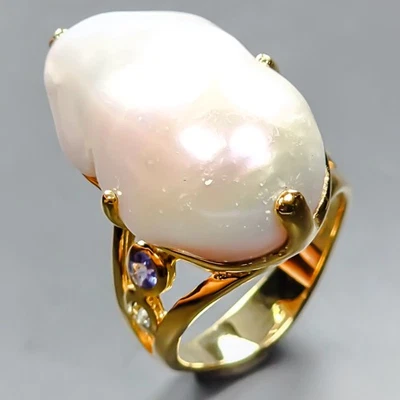 Jewelry gift Natural Baroque Pearl Ring 925 Sterling Silver Size 8 /R435171 - Image 1 of 4